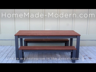 Diy modern outdoor table and benches