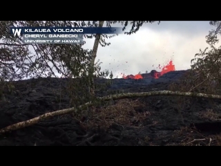 Close up view of one of the most recent fissures to form on the big island