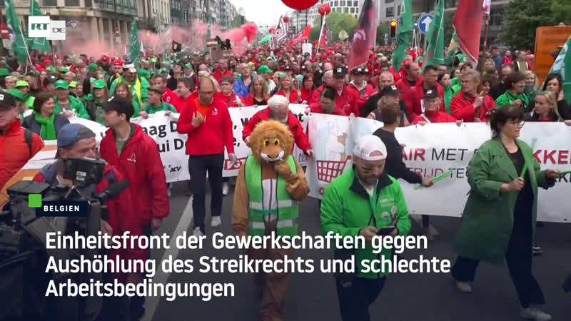 Belgien einheitsfront der gewerkschaften gegen aushöhlung des streikrechts und schlechte arbeitsbedingungen