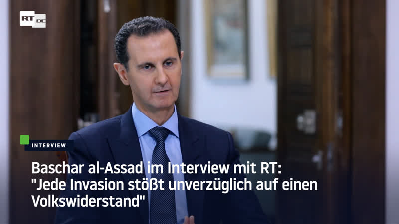 Baschar al assad im interview mit rt syrien wird türkei widerstand leisten