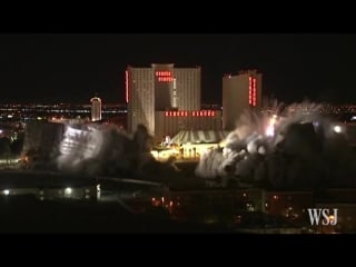 Controlled implosion flattens las vegas casino
