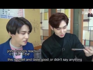 Shinwon and yeo one getting jinhos exact reaction when he eats never fails to make me laugh so hard