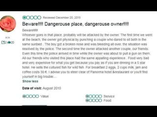 Restorant owner chased customers and jumped they car windshield while on the move, they gave the restaurant a bad review online