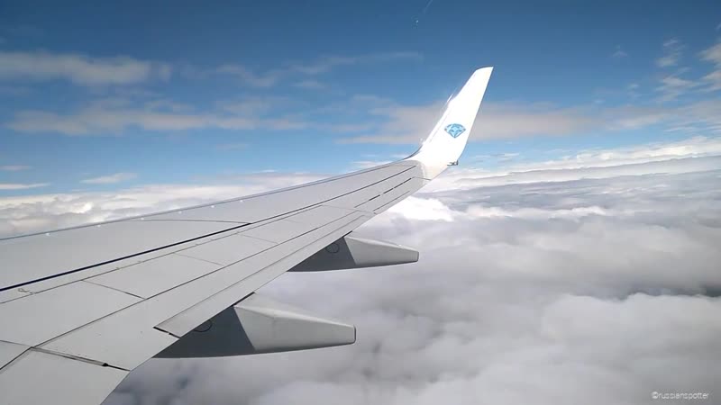 Красивый заход и посадка boeing 737 800(wl) авиакомпании алроса в аэропорту домодедово (dme)