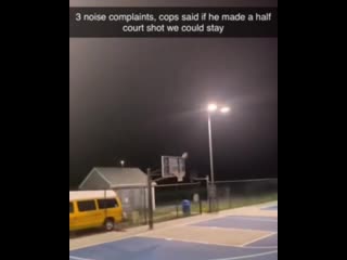 After 3 noise complaints, the cops said they could stay if they made a half court shot