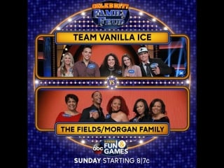 Celebrity family feud team vanilla ice vs kim fields and team ice t coco vs vivica a fox
