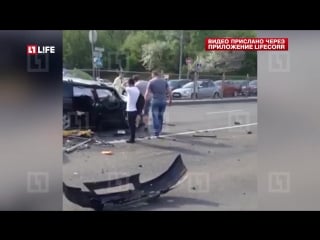 Четыре автомобиля столкнулись на рублёвском шоссе в москве