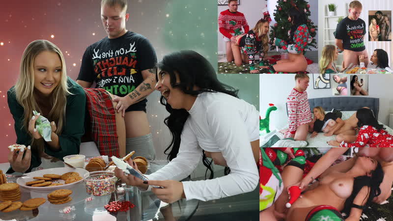 Мамка, её дочь и сын трахаются в новогодние праздники и усно кушают шлюхи сосут в порно incest sex and christmas porn
