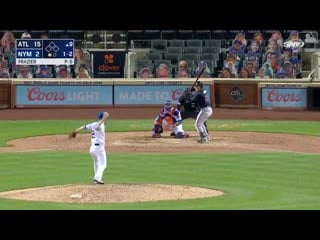 Old friend alert mets todd frazier made his pitching debut tonight in a 15 2 loss to the braves he tossed a ninth inning