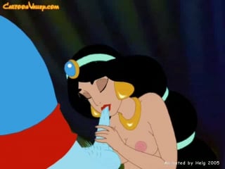 Jasmine is sucking genie s dick