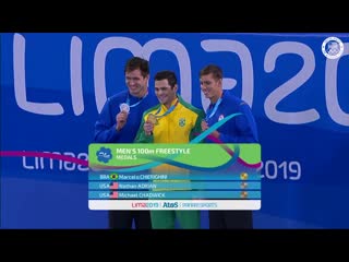 Nathan adrian and michael chadwick finish top 3 in 100m freestyle pan american