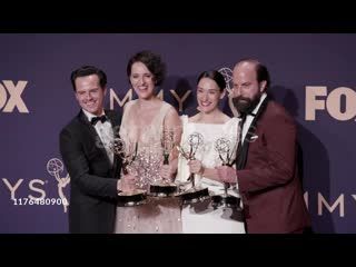 Andrew scott, phoebe waller bridge, sian clifford and brett gelman at the 71st emmy awards press room