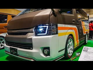 (4k)gr8 style toyota hiace 2020 تويوتا هايس ハイエース カスタム 200系 osaka auto messe 2020