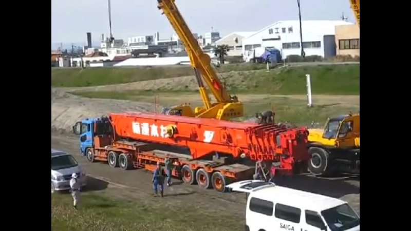 Как разбирают большегрузные краны (япония)