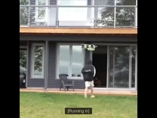 Compilation of bts members running back to the house after completing the mission because