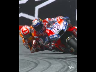 Heres the difference in riding style between andrea dovizioso (number 04) and multiple champion marc marquez (number 93)