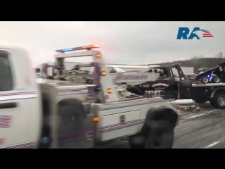 Large scale road traffic accident on the eastbound i 44 highway