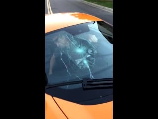 $250000 car gets windshield smashed by porn on a skateboard!!!