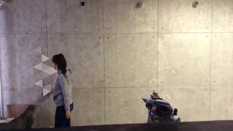 Создание декоративного панно из треугольников процесс