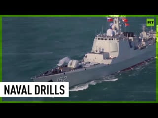 Chinese and russian navies engage in joint maneuvers