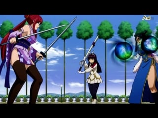 Fairytail (сказка о хвосте феи) elza vs kagura vs minerva (эльза против кагуры против минервы) [anima]