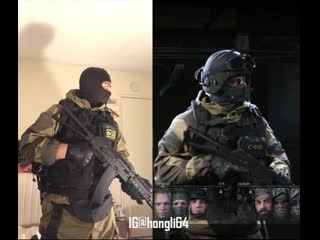 My milsim spetsnaz fireteam kit side by side with the ingame model modern warfare