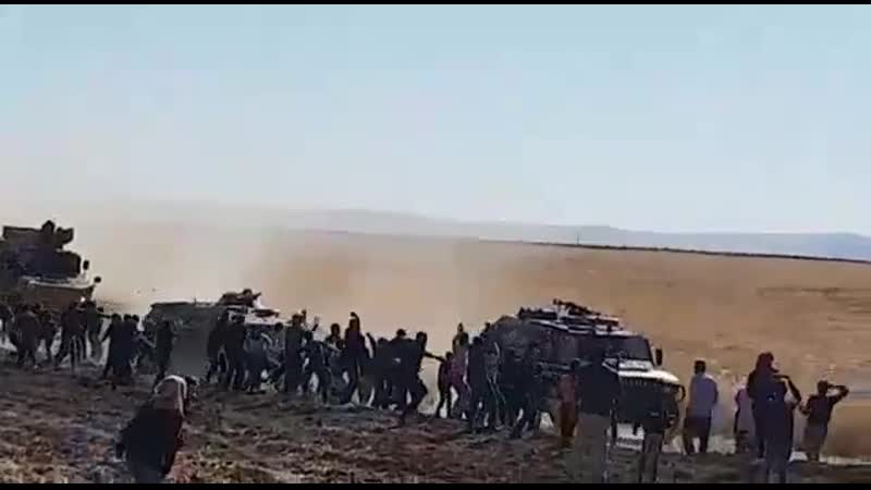 Video local population are porn russian turkish patrol with stones