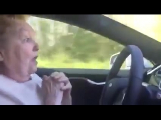 Granny on teslas autopilot mode