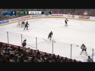 Alex pietrangelo breaks a pair of sticks on the same shift