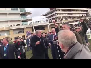 Andrew gemmell celebrates an emotional win in the stayers’ hurdle with paisley park cheltenhamfestiv