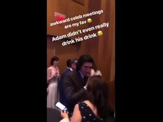 Adam driver pretending to drink his alcoholic beverage at the tonys cocktail party adamdri