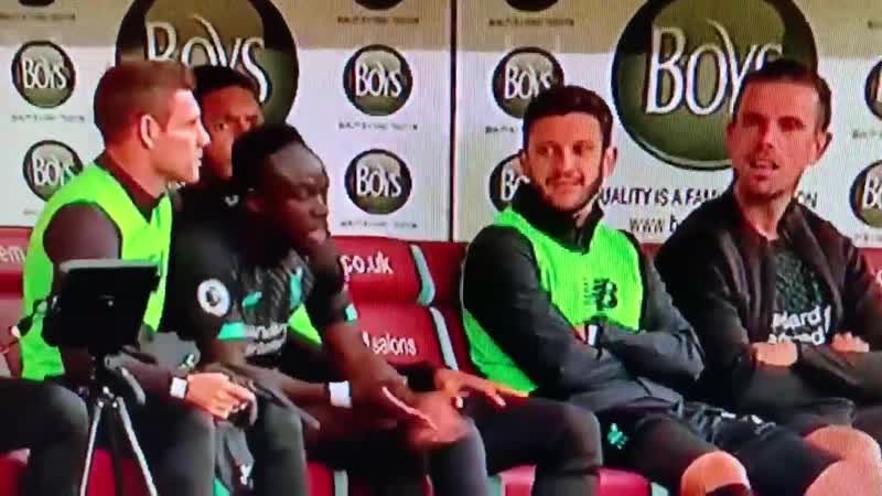 Sadio mane angry on the bench because salah didn’t play him through
