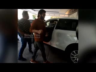 Ram pothineni snapped at muhurath pooja of his next #rapo19​ in hyderabad tfpc