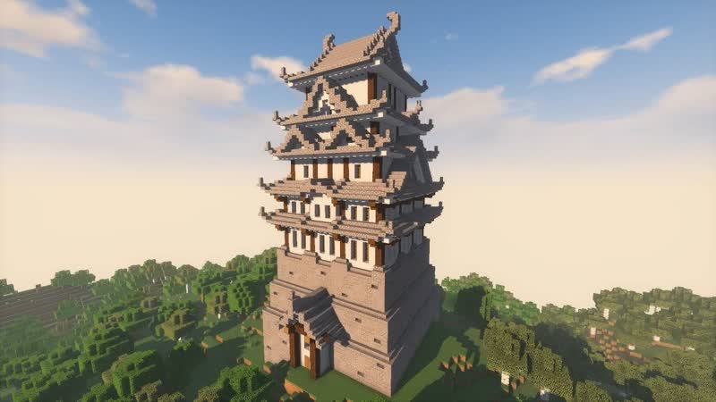 [скрынник дмитрий] японский замок! эпичная постройка в майнкрафте!