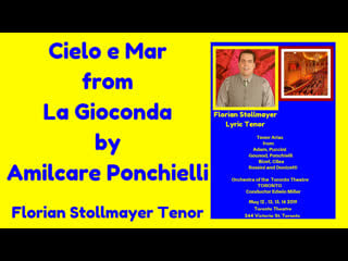 Cielo e mar from la gioconda (amilcare ponchielli) by florian stollmayer tenor (toronto may 12, 2019)