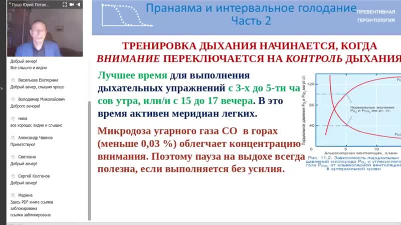 [активное долголетие с юрием гущо] пранаяма и интервальное голодание часть 2