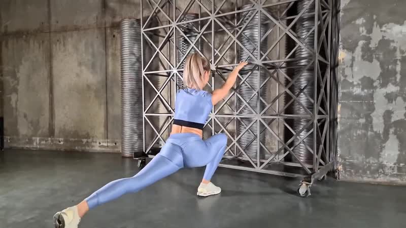 Flexible gymnast oversplits training stretching routines