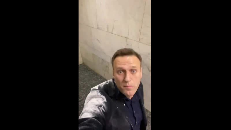 Навального облили и обсыпали