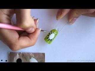 Дизайн ногтей гель лаком киви kiwi nail art gel
