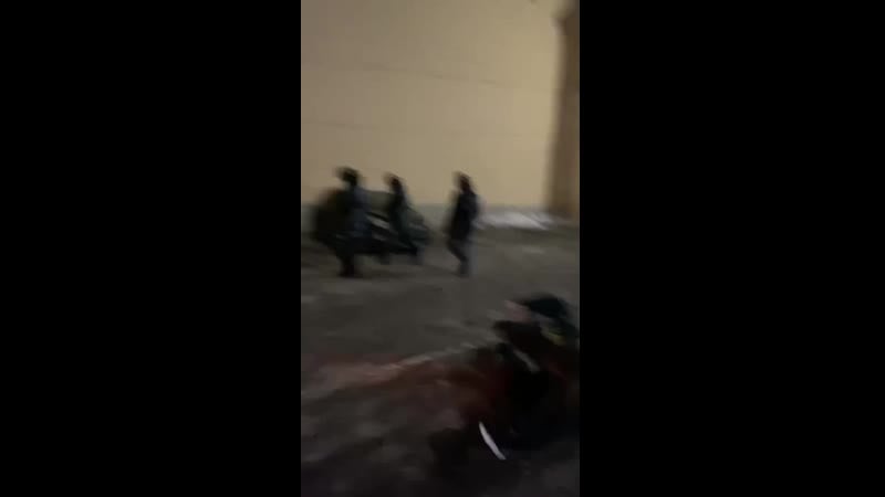 Москва омон бьет по голове дубинкой прессу