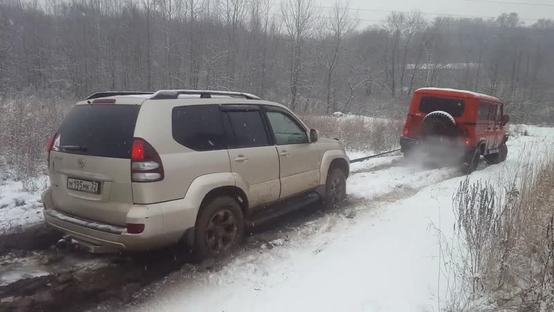 Toyota land cruiser prado застрял уаз вытаскивает