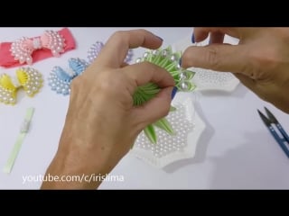 Laço de cetim com pérolas 🎀 laço pérola luxo 🎀 diy 🎀 pap 🎀 tutorial 🎀 iris lima