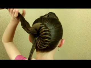 Pinwheel bun hairstyle, unique ballerina bun