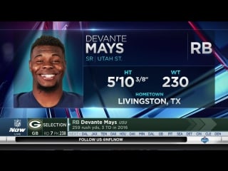 Packers select devante mays № 238 in 2017 nfl draft