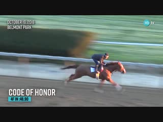 Code of honor worked 4f in 48 90 at belmontpark on october 19th for trainer shug mcgaughey in advance of a start in the breeders