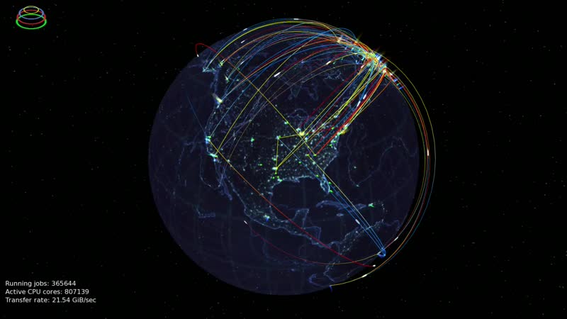 The worldwide lhc computing grid activity captured live by the egl application in august 2017
