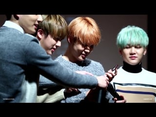 [fancam] 160103 jimin called rapmonster @ bundang fansign