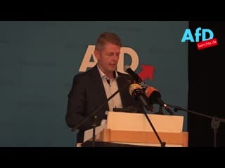 Wahlkampfauftakt in lommatzsch, es spricht karten hilse mdb afd sachsen