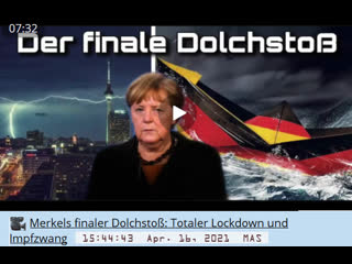 Merkels finaler dolchstoss (totaler lockdown+ausgangssperre+impfzwang = exitus) für das deutsche volk!