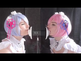 Asmr twin ear eating rem ram re zero 10k special! lealolly